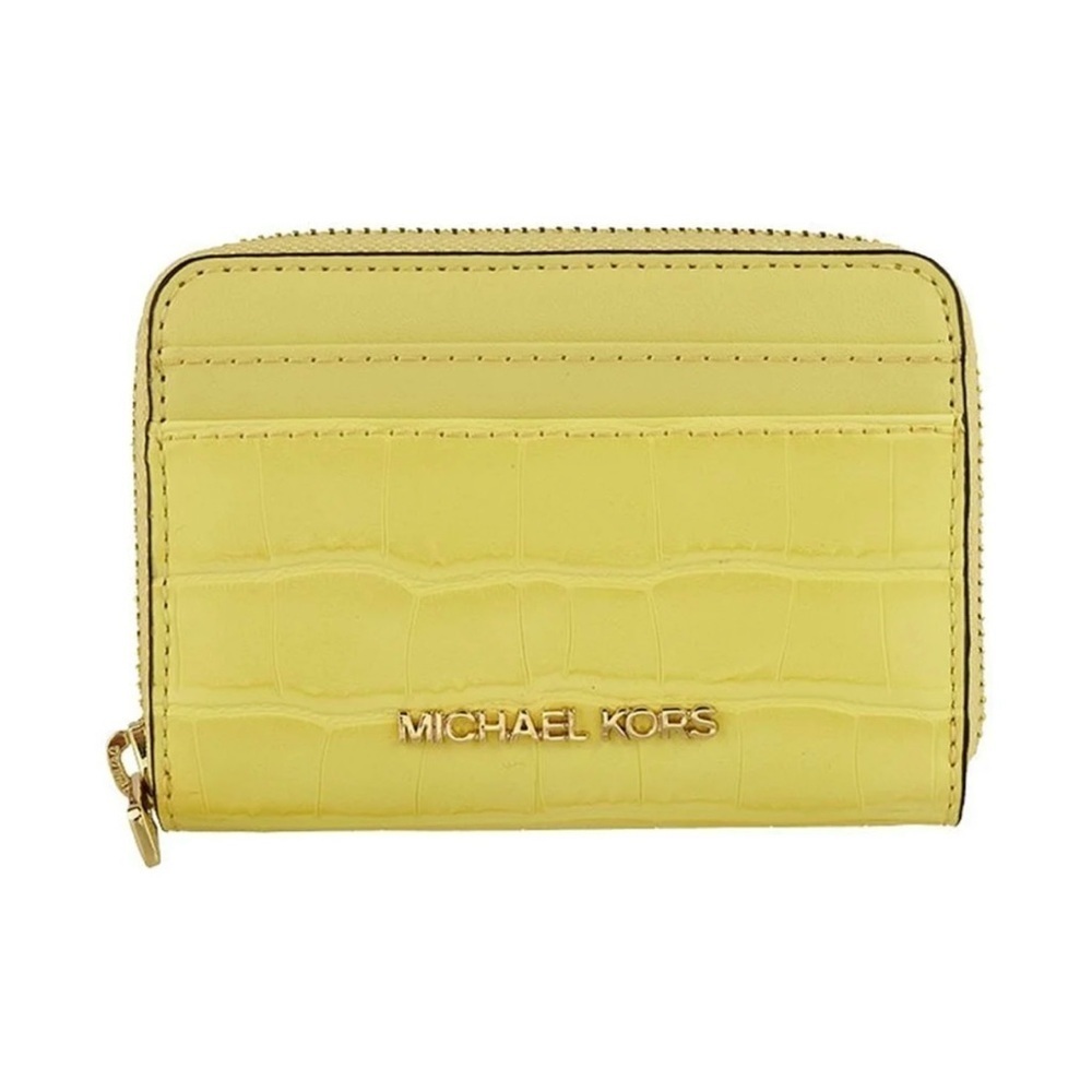 Michael Kors : Jet Set Travel - Embossed Card Case Wallet Exotic Buttercup | NWT - Picture 5 of 9